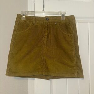 Athleta Kaleidoscope Old Gold Corduroy Mini Skirt Size 4 Spring Summer Vacation